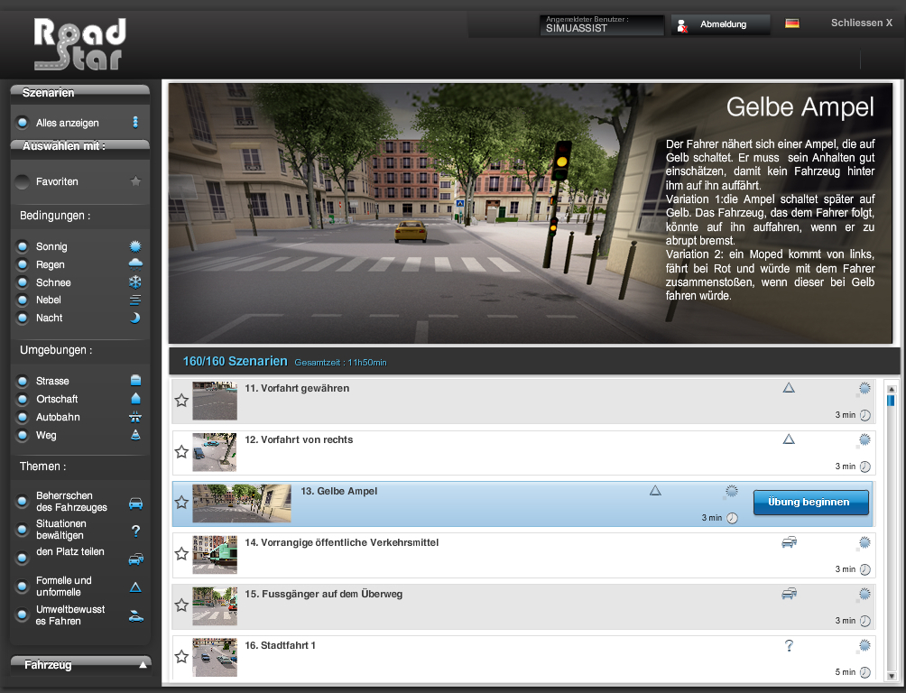 VERKEHRSSIMULATIONSSOFTWARE ROAD STAR